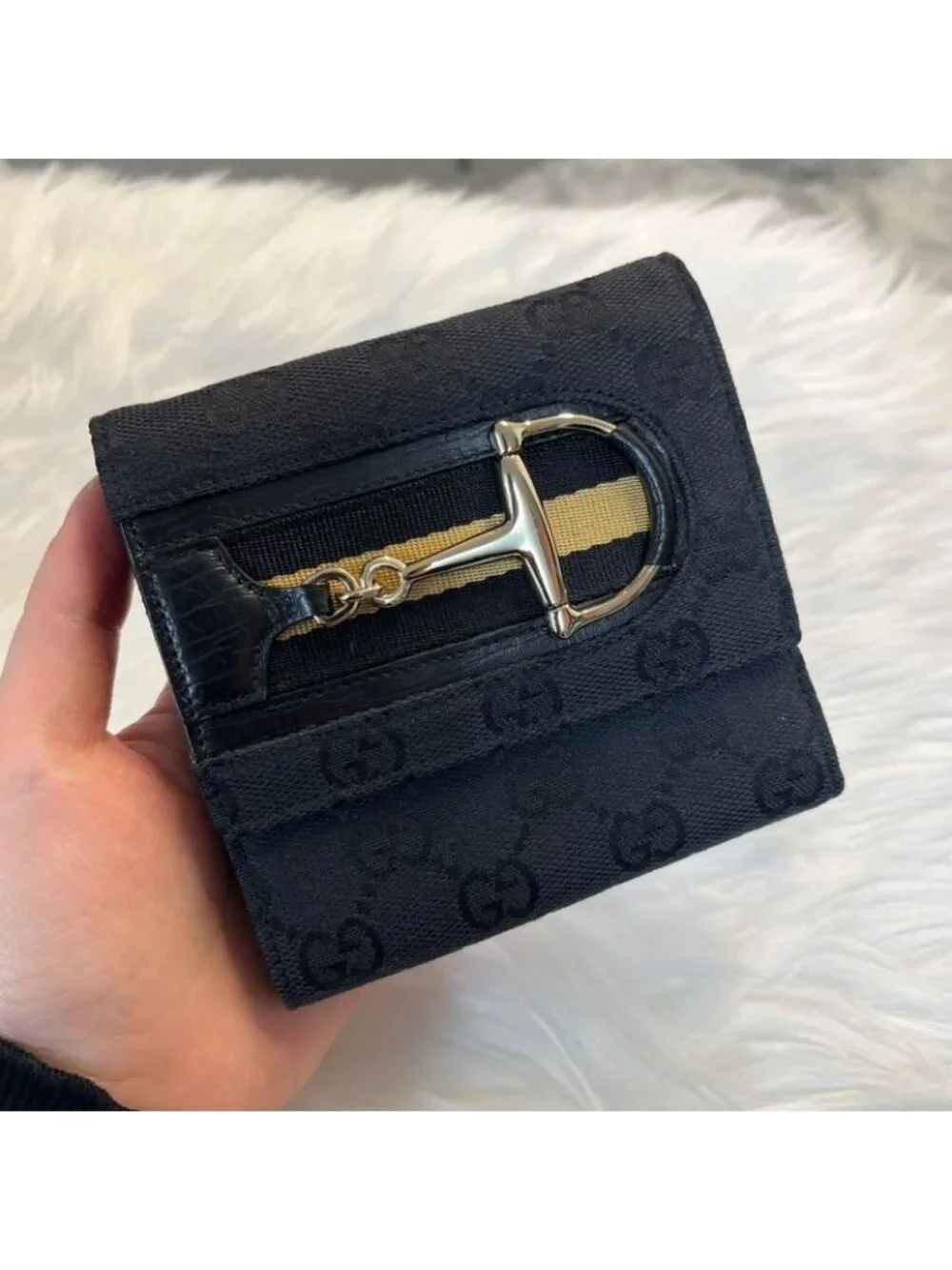 ★SOLD★ Gucci Horsebit Trifold Wallet GG Canvas - Picture 2 of 8